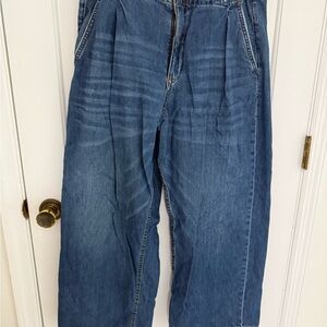 Pilcro Relaxed Fit Blue Jeans no stretch 90s style wide leg fits 12